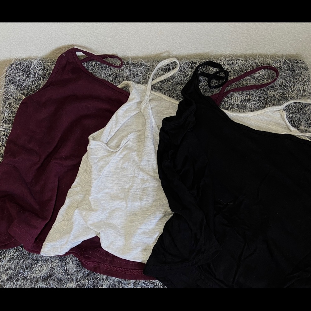 Cropped Cami: Bundle of 3♥️🖤🤍